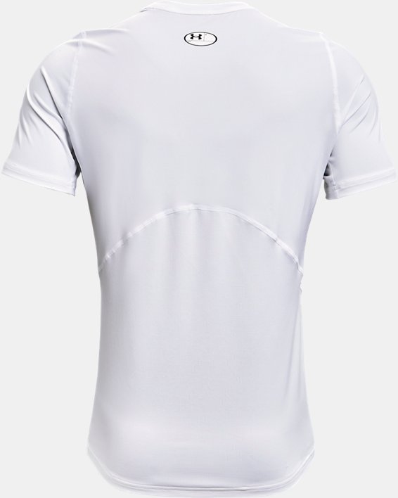 Men's HeatGear® Armour Fitted Short Sleeve, White, pdpMainDesktop image number 4